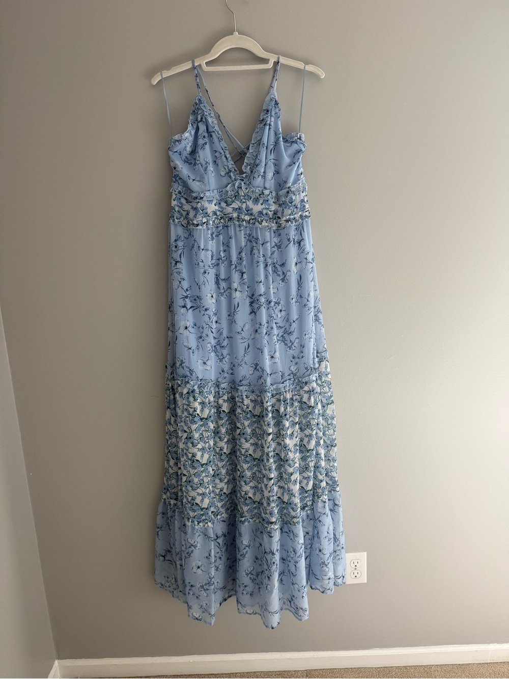 Altar’d State Blue Floral Maxi Dress